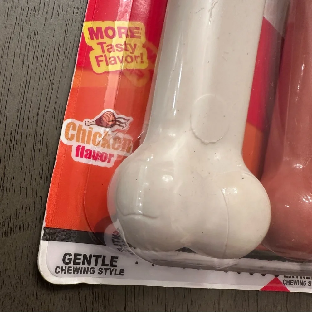 NYLABONE Classic Twin Pack Power Chew Dog Chew Toy Bacon & Chicken Flavor New